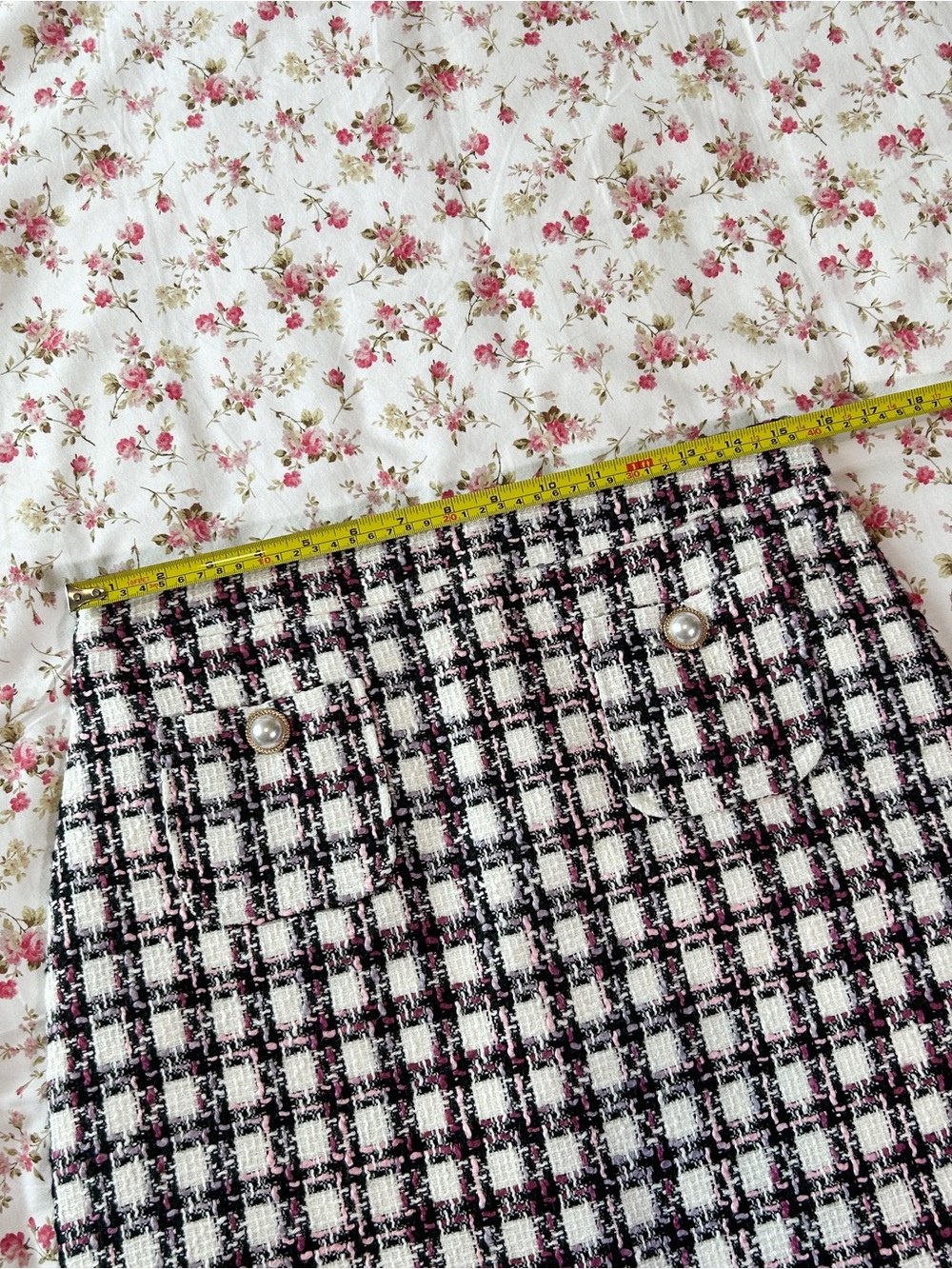 Maison d'Amélie pink tweed classic mini skirt 6 - Picture 7 of 7